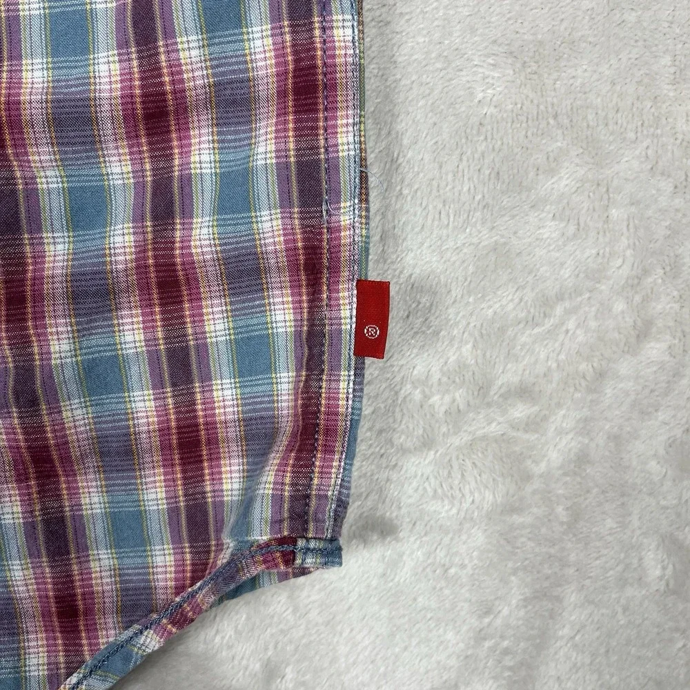 Levis Red Tab Shirt‎ Mens Large Multicolor Plaid Cotton Short Sleeve Button Up